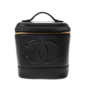 シャネル 縦型バニティ ブラック A01998 キャビアスキン レディース バッグ 【bag】
