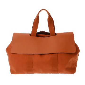 エルメス ヴァルパライソ GM  オレンジ トワルシェブロン/ヴォーグミ ユニセックス バッグ 【bag】