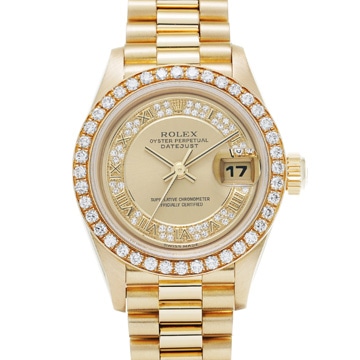 ロレックス デイトジャスト 69138MR シャンパン/ミリヤードダイヤモンド レディース 時計 【wristwatch】