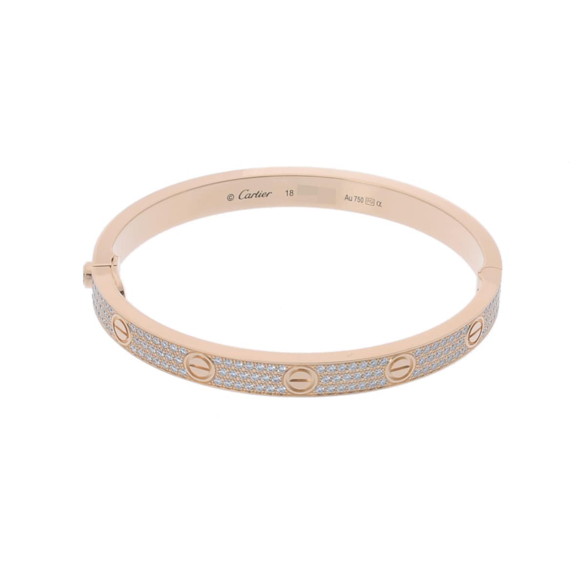 カルティエ ラブブレスレット  #18 パヴェダイヤ K18イエローゴールド YG レディース ジュエリー 【jewelry】