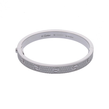 カルティエ ラブブレス クラシック パヴェダイヤ #16 K18ホワイトゴールド WG レディース ジュエリー 【jewelry】