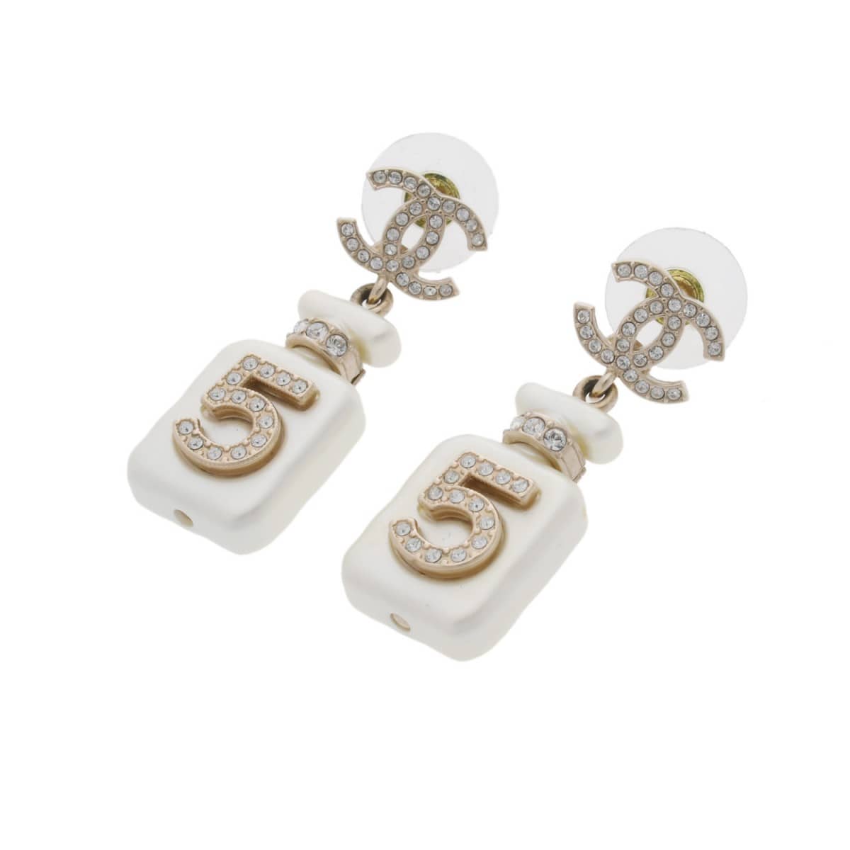 シャネル ココマーク ピアス 22年モデル ホワイト/ゴールド GP/フェイクパール/ラインストーン レディース ジュエリー 【jewelry】