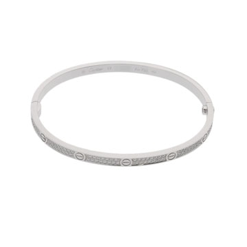 カルティエ ラブブレスレット #17 フルパヴェダイヤ K18ホワイトゴールド WG レディース ジュエリー 【jewelry】