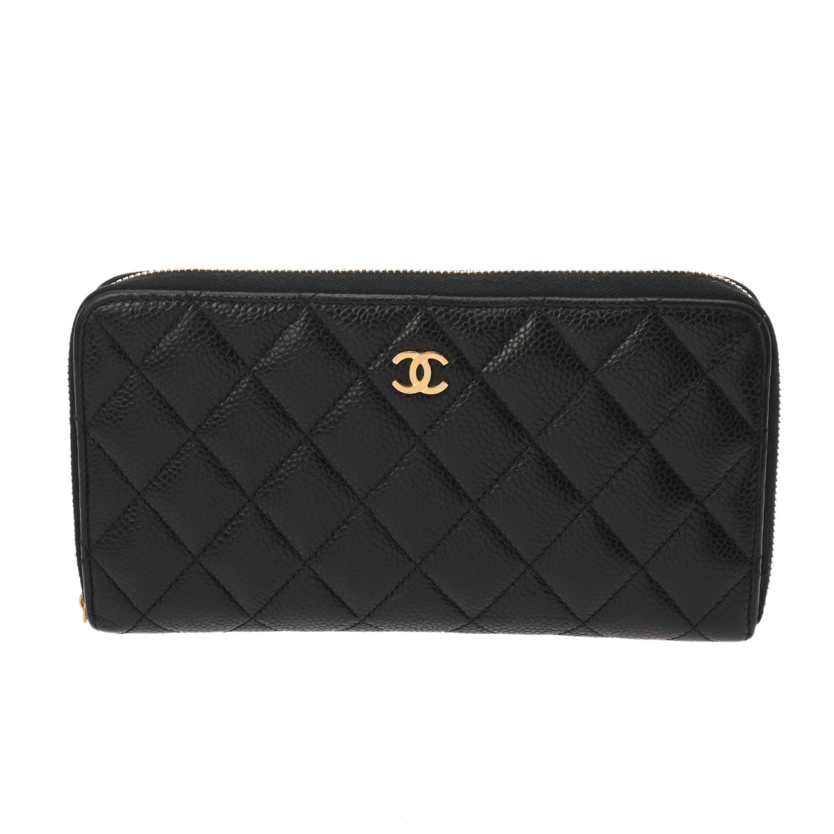 シャネル マトラッセ クラシック ロングジップウォレット ブラック AP0242 キャビアスキン レディース 財布 【purse】