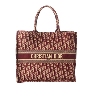 クリスチャンディオール ブックトート ラージ  ボルドー キャンバス ユニセックス バッグ 【bag】