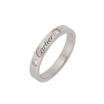 カルティエ エングレーブドリング 2Pダイヤ #49 Pt950プラチナ レディース ジュエリー 【jewelry】