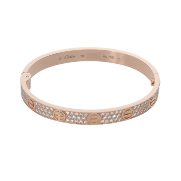 カルティエ ラブブレスレット パヴェダイヤ #16 K18ピンクゴールド PG レディース ジュエリー 【jewelry】