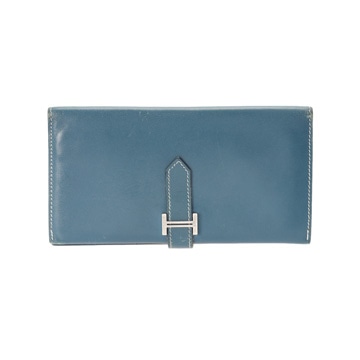 エルメス ベアン ネイビー カーフ ユニセックス 財布 【purse】