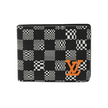 ルイヴィトン ダミエ ポルトフォイユ ミュルティプル ブラック M80171 ダミエディストーテッド メンズ 財布 【purse】