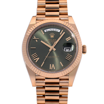 ロレックス デイデイト 40 228235 オリーブグリーン/エバーローズゴールド メンズ 時計 【wristwatch】