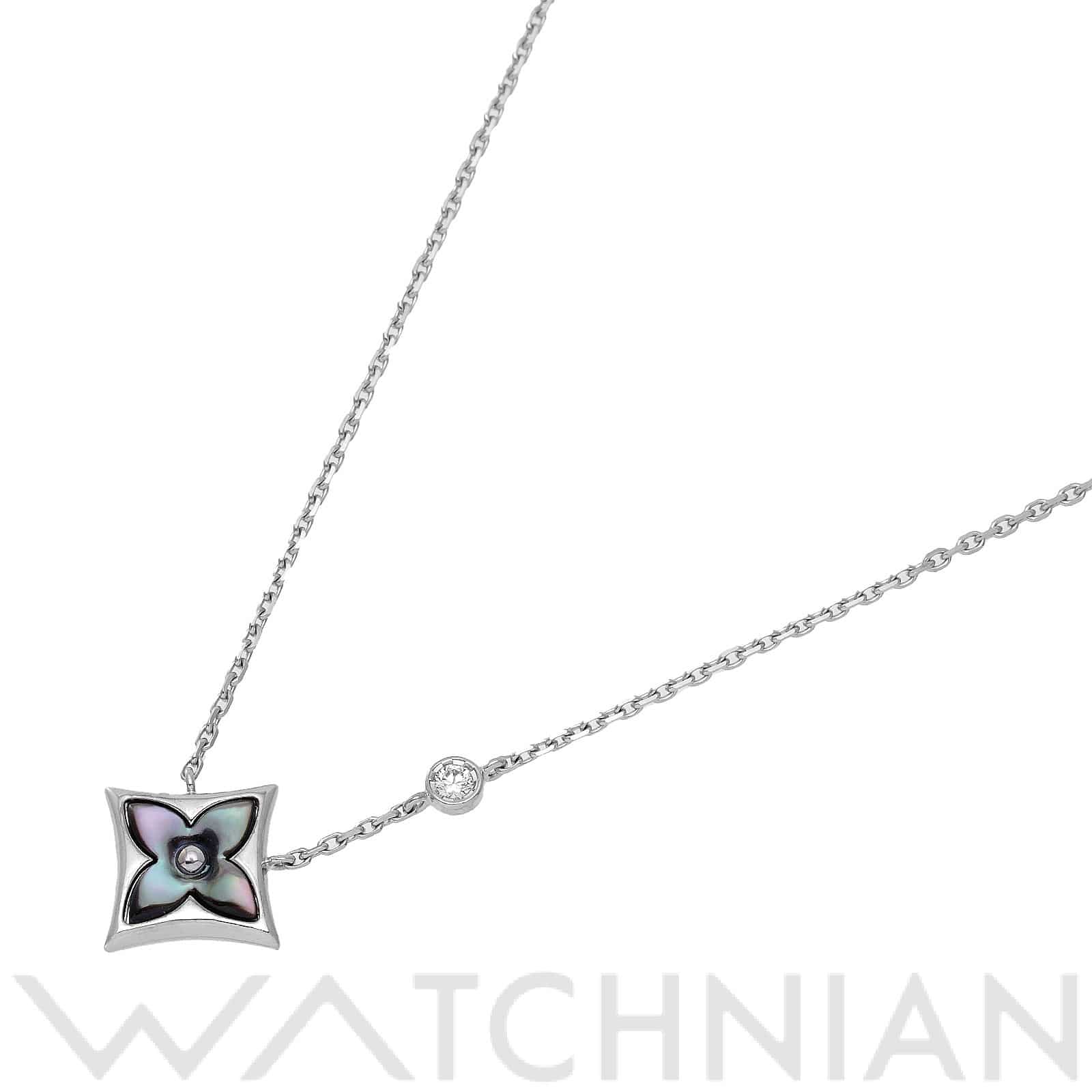 ルイ ヴィトン パンダンティフ スターブロッサム BB ペンダント ネックレス Q93696 K18ホワイトゴールド WG/ダイヤモンド/グレーシェル レディース ジュエリー 【中古】【jewelry】