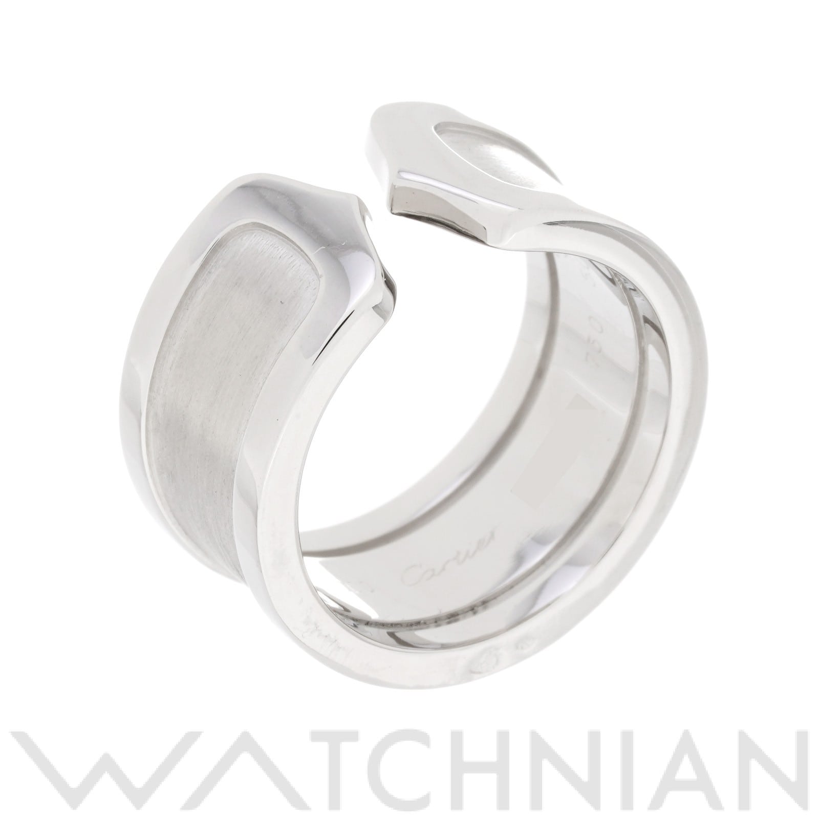 カルティエ C2 リング　#50(約10号) K18ホワイトゴールド WG レディース ジュエリー 【中古】【jewelry】