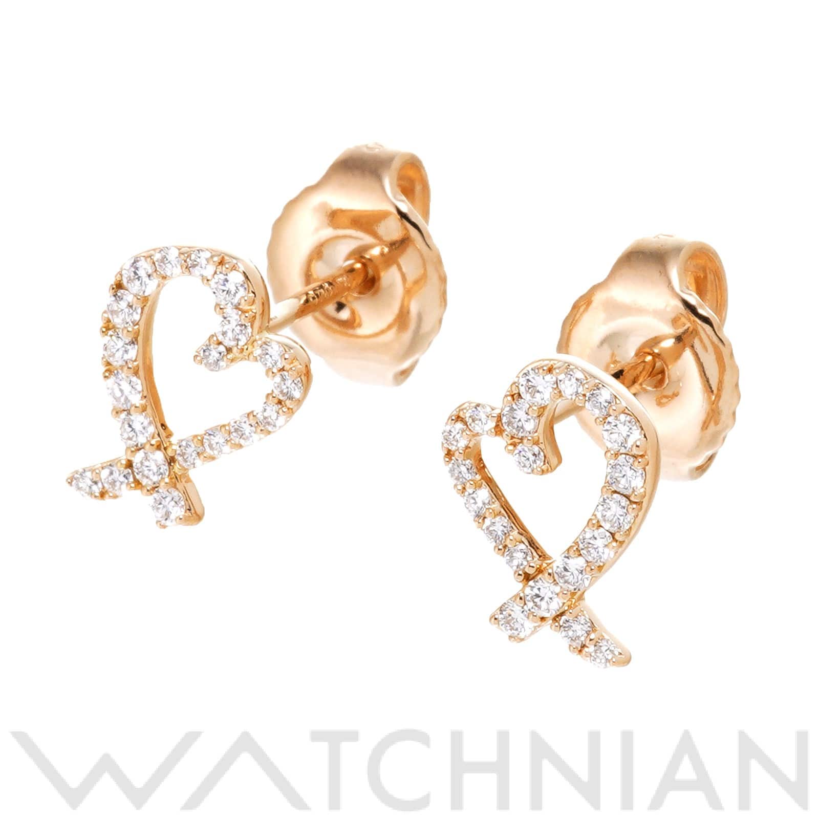 ティファニー ラビング ハート ピアス K18ピンクゴールド PG/ダイヤモンド レディース ジュエリー 【中古】【jewelry】