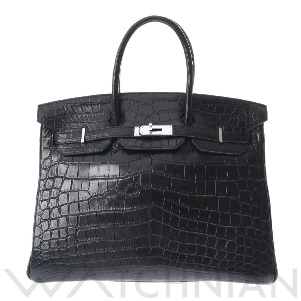 エルメス バーキン 35 黒/パラジウム金具 ニロティカスマット ユニセックス バッグ 【中古】【bag】