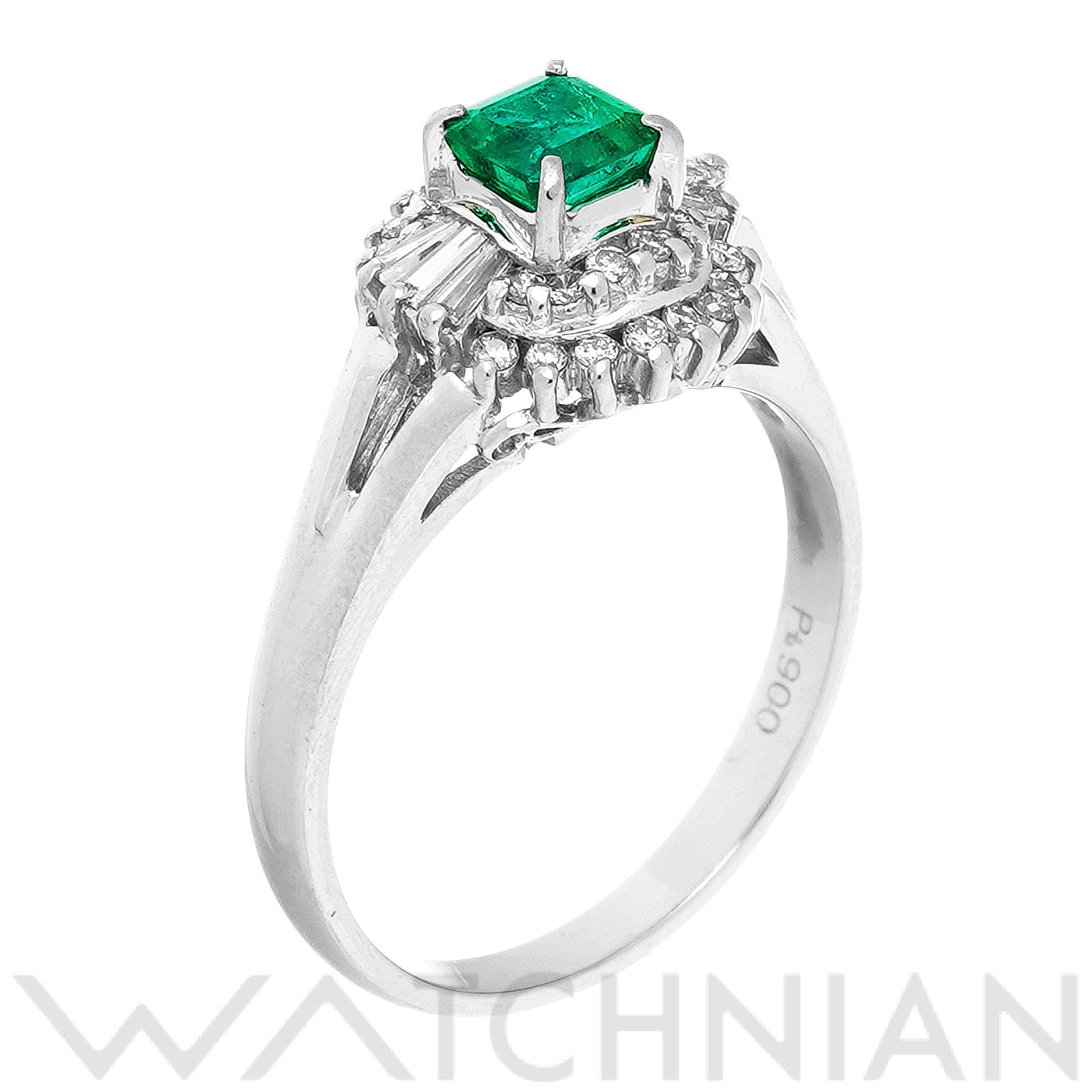 ノーブランド エメラルド リング　約12号 Pt900プラチナ/エメラルド レディース ジュエリー 【中古】【jewelry】