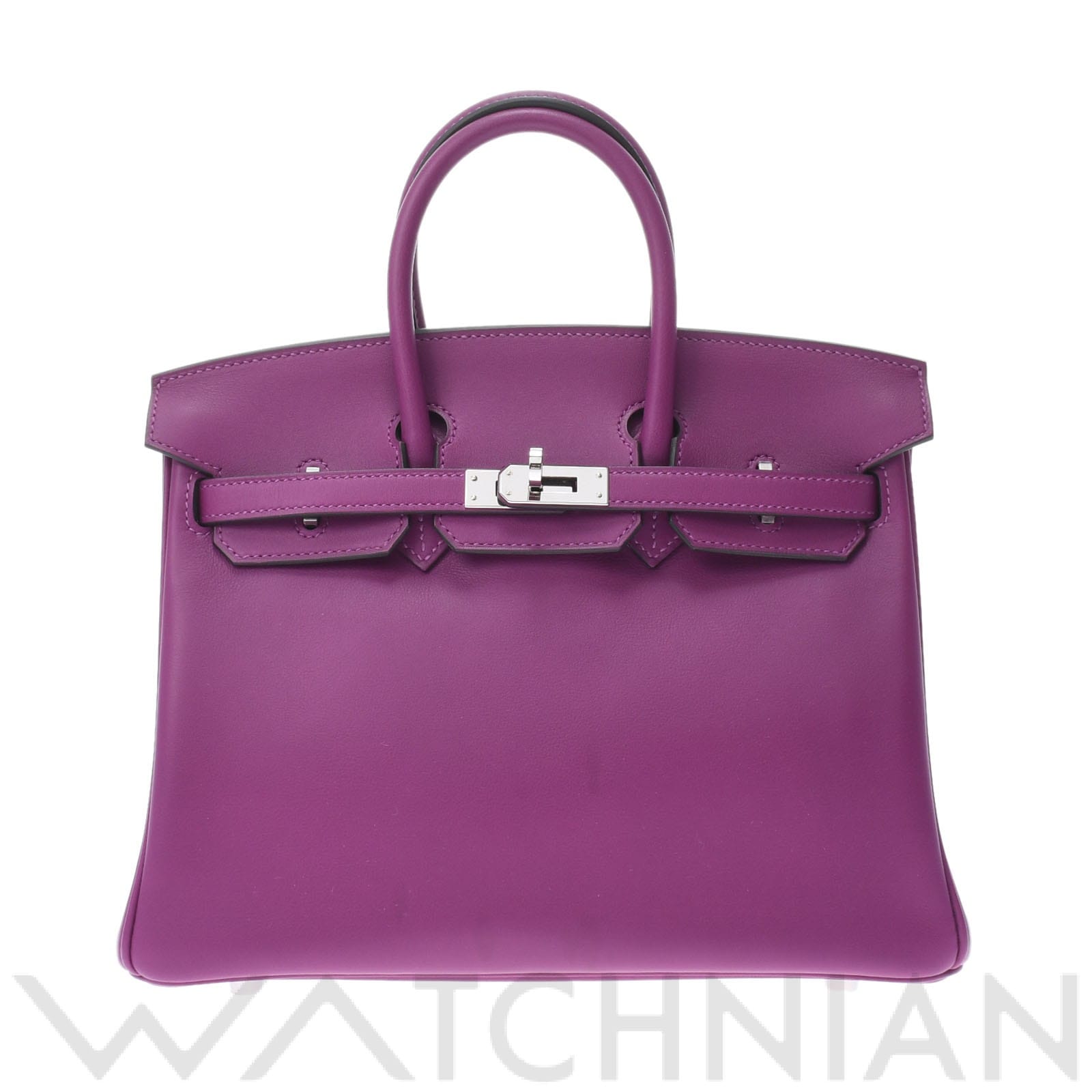 エルメス バーキン 25 アネモネ(紫)/パラジウム金具 ヴォースイフト レディース バッグ 【中古】【bag】