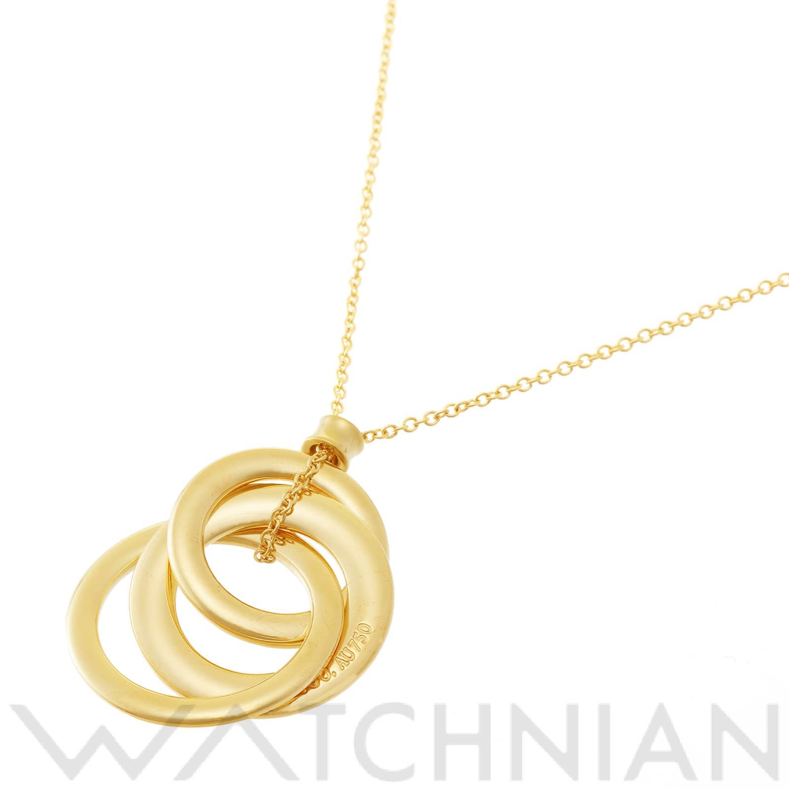 ティファニー トリプルサークル ペンダント ネックレス K18イエローゴールド YG レディース ジュエリー 【中古】【jewelry】