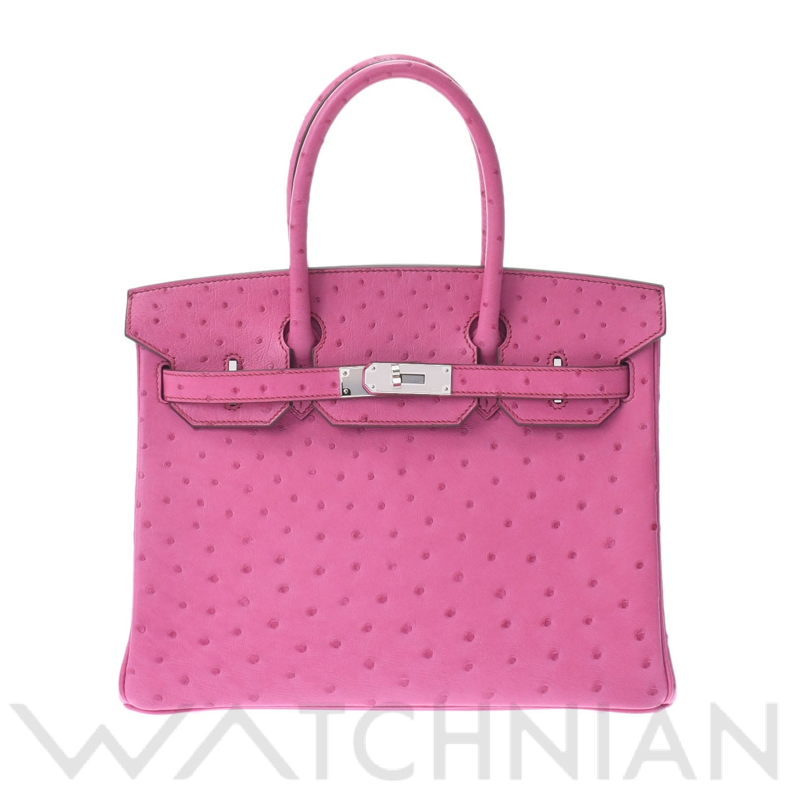 エルメス バーキン 30 ローズティリアン/パラジウム金具 オーストリッチ レディース バッグ 【中古】【bag】