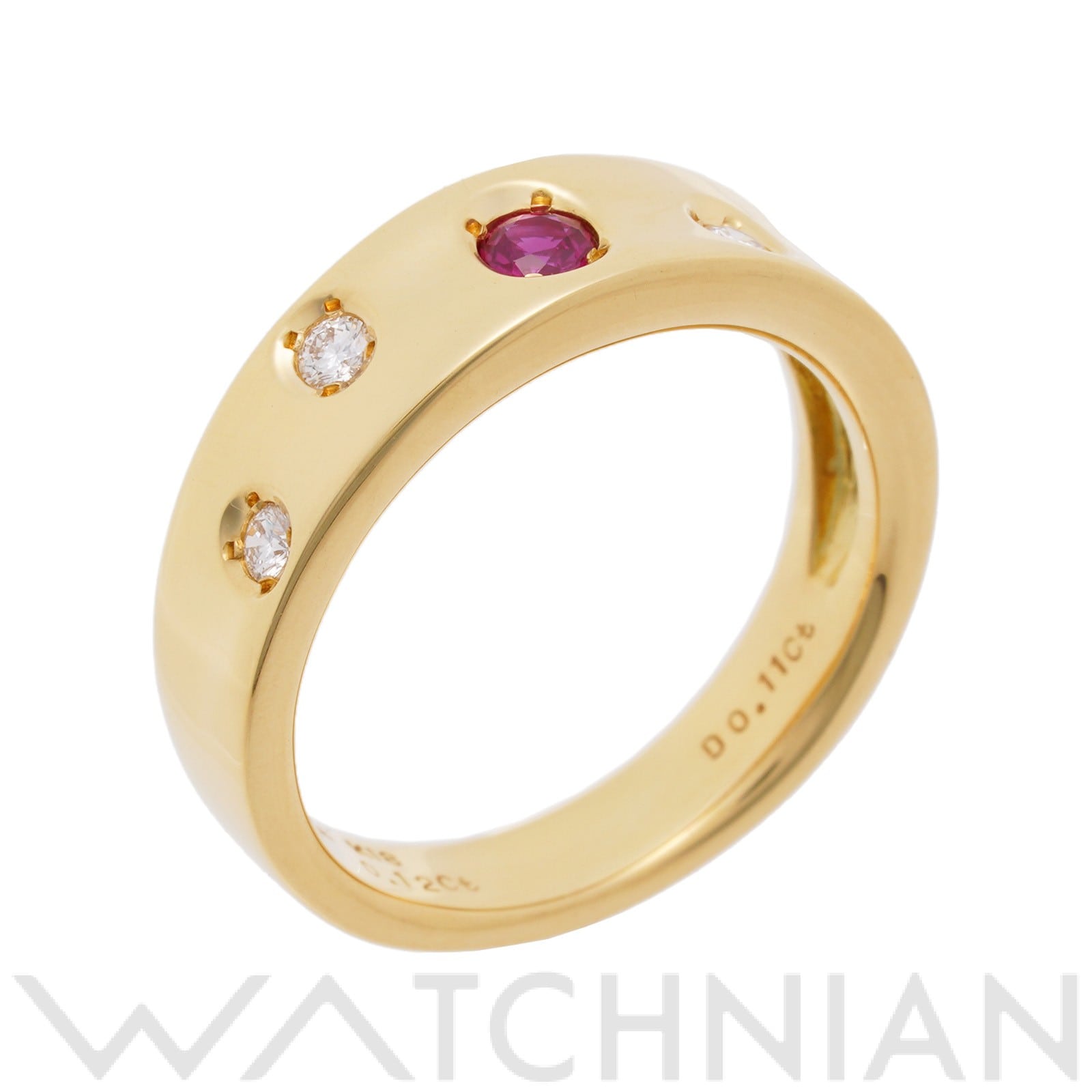ミキモト バンド リング　約12号 K18イエローゴールド YG/ルビー/ダイヤモンド レディース ジュエリー 【中古】【jewelry】