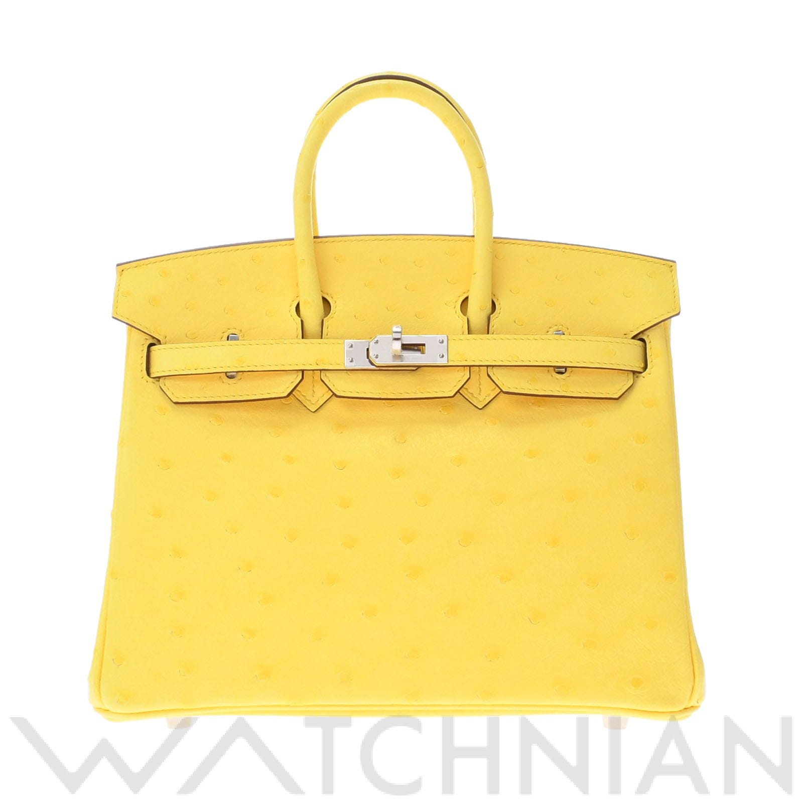 エルメス バーキン 25 ミモザ/パラジウム金具 オーストリッチ レディース バッグ 【新品】【bag】