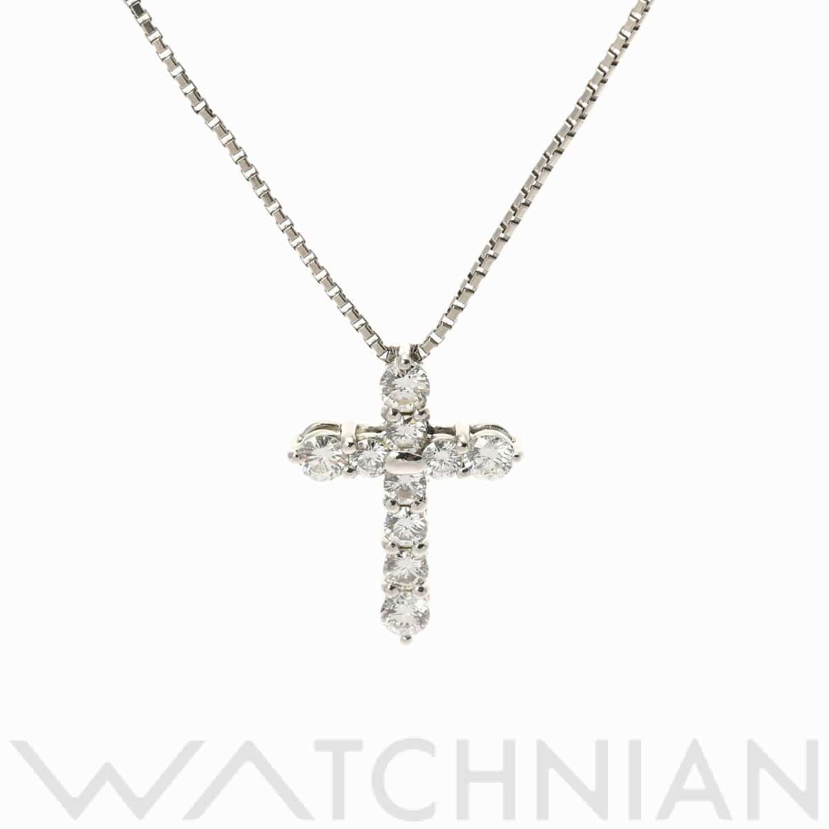 タサキ クロスネックレス ダイヤ0.48ct シルバー Pt900プラチナ/Pt850プラチナ レディース ジュエリー 【中古】【jewelry】