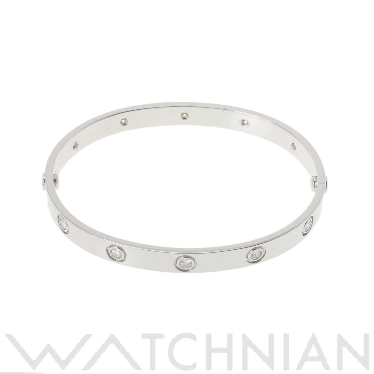 カルティエ ラブブレスレット 10Pダイヤ #18 シルバー K18ホワイトゴールド WG レディース ジュエリー 【中古】【jewelry】
