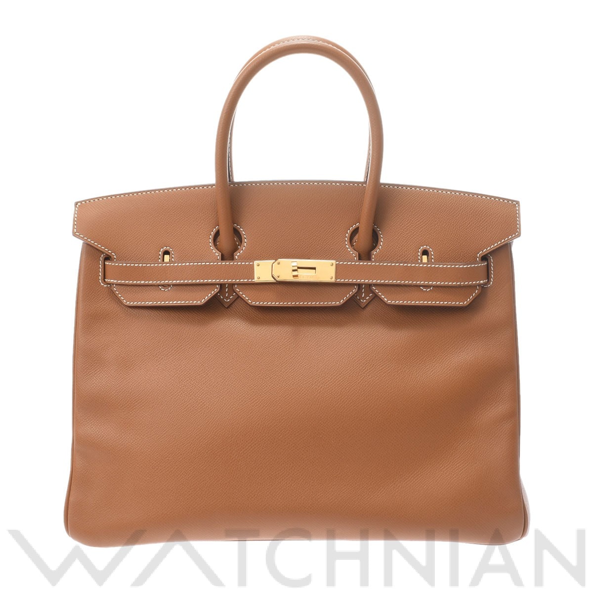 エルメス バーキン 35 ゴールド/ゴールド金具 ヴォーエプソン ユニセックス バッグ 【中古】【bag】