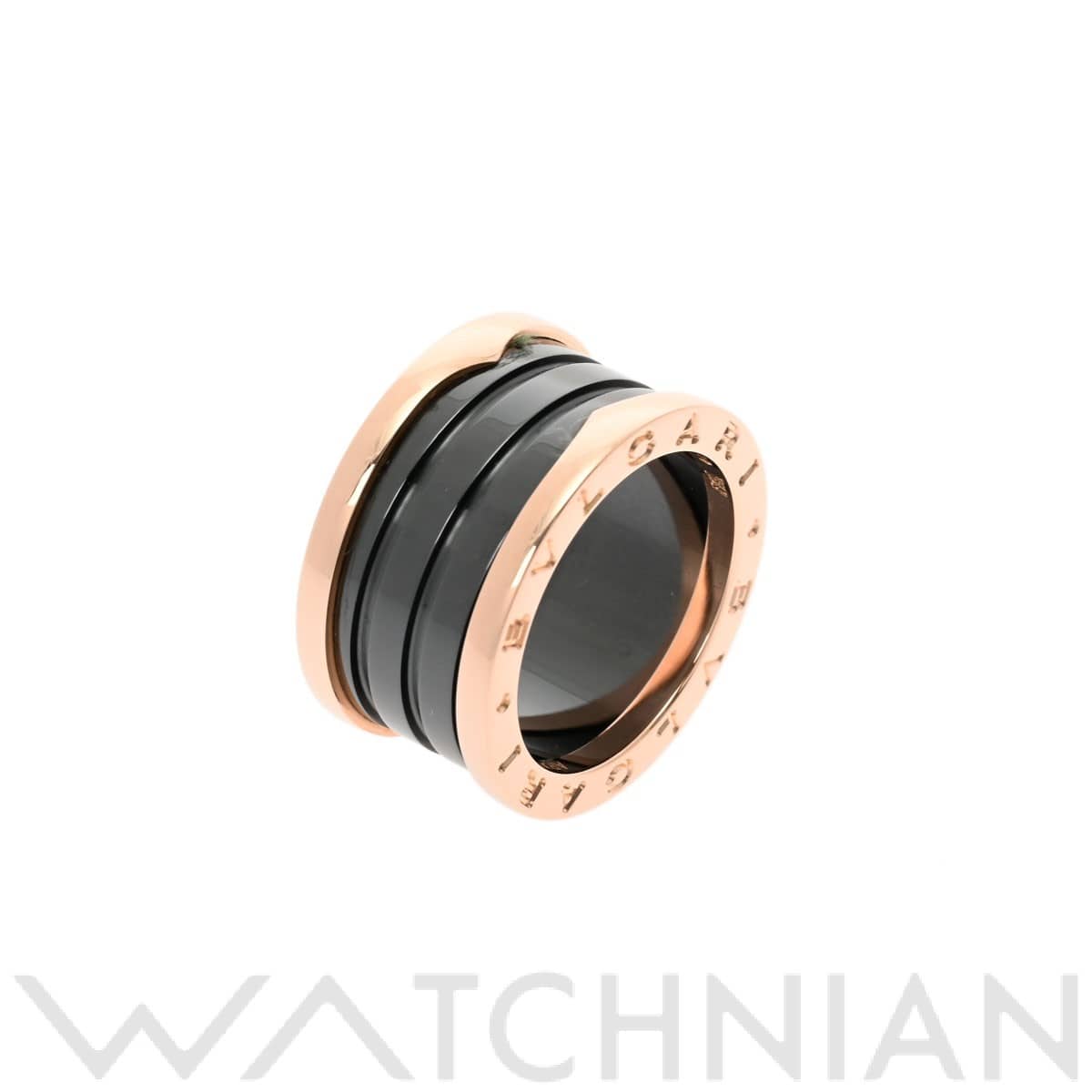 ブルガリ B-ZERO1 リング #52 ゴールド K18ピンクゴールド PG/黒セラミック レディース ジュエリー 【中古】【jewelry】