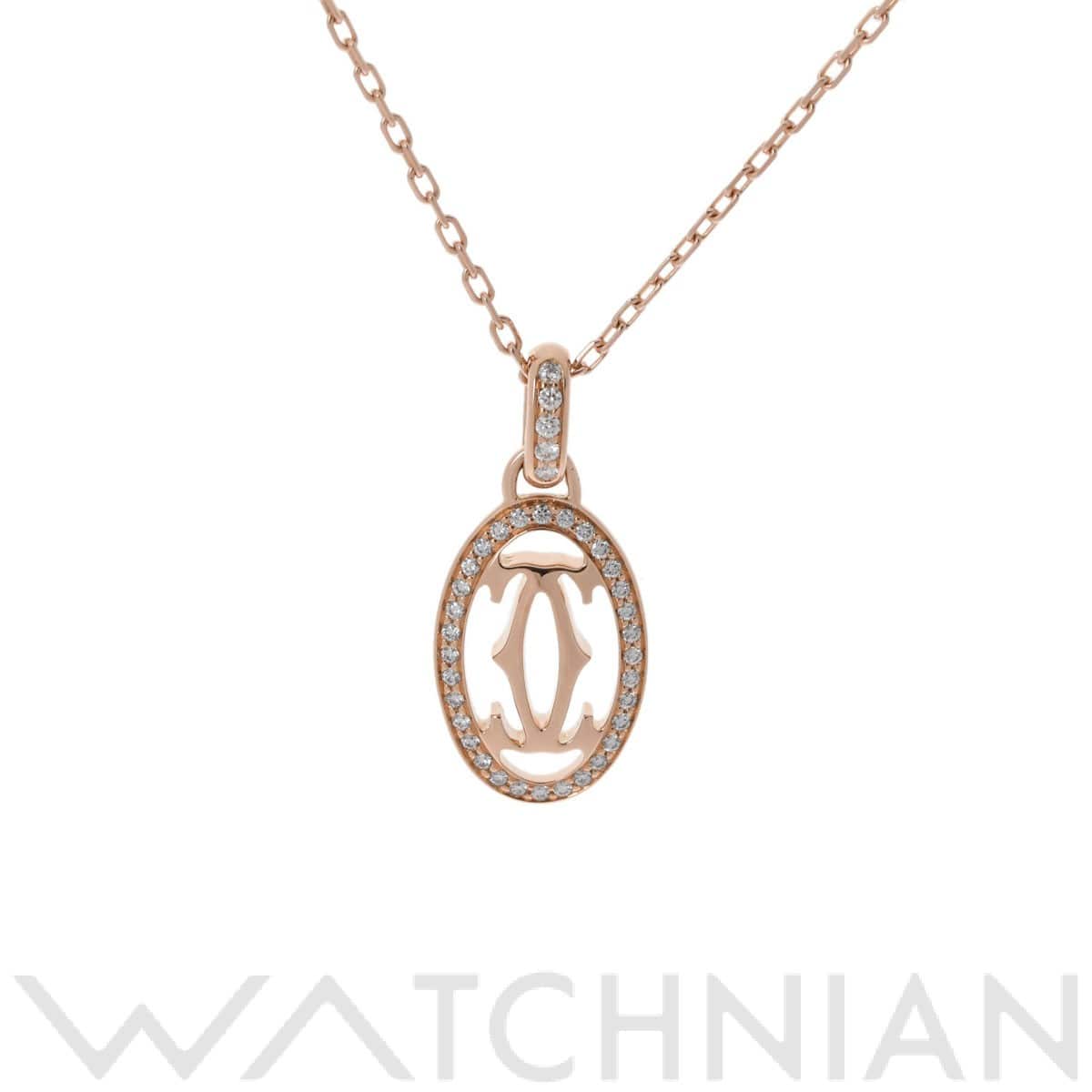 カルティエ ロゴ ドゥーブルC ネックレス ゴールド K18ピンクゴールド PG レディース ジュエリー 【中古】【jewelry】