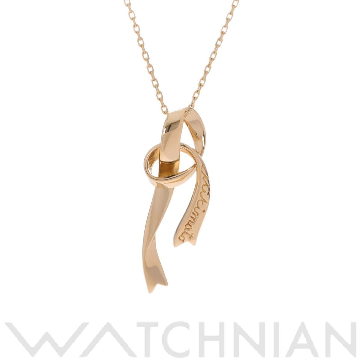 ミキモト リボンモチーフ ネックレス ゴールド K18イエローゴールド YG レディース ジュエリー 【中古】【jewelry】
