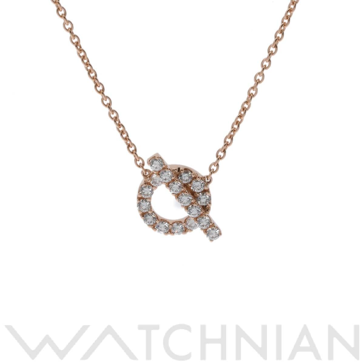 エルメス フィネスネックレス 17PD ダイヤ0.46ct ゴールド K18ピンクゴールド PG レディース ジュエリー 【中古】【jewelry】