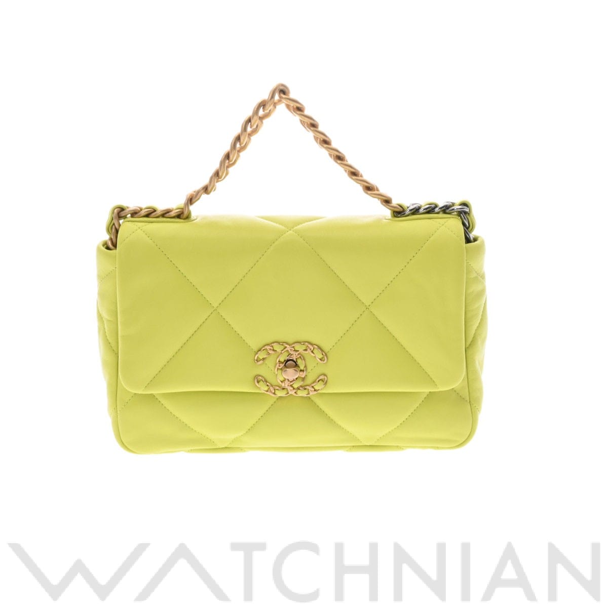 シャネル CHANEL19 ハンドバッグ ライム AS1160 ラムスキン レディース バッグ 【中古】【bag】