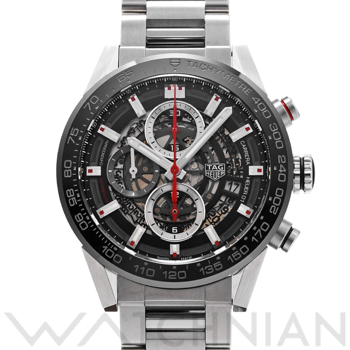 タグ ホイヤー カレラ キャリバーホイヤー01 クロノグラフ CAR201V.BA0714 ブラック メンズ 時計 【中古】【wristwatch】