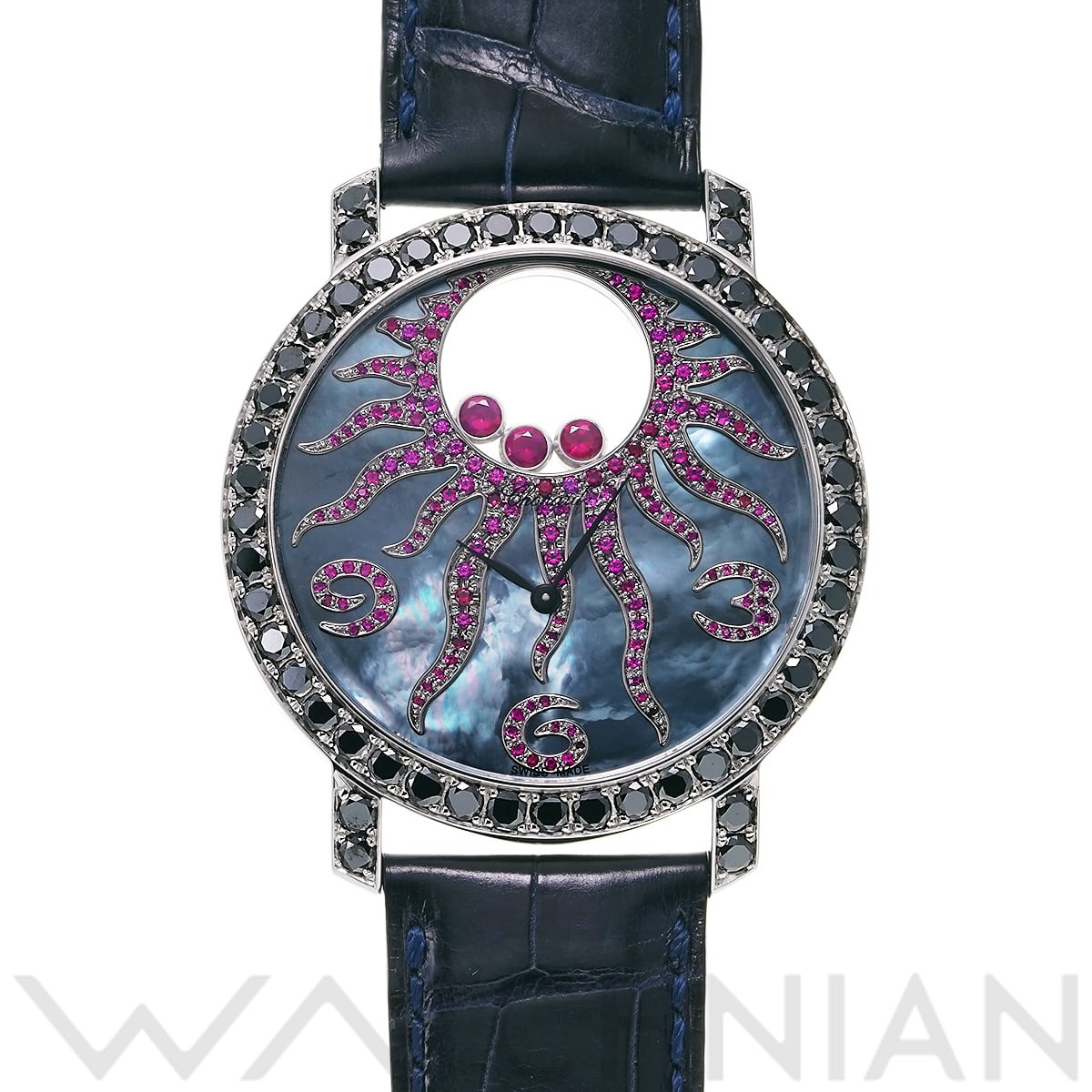 ショパール ハッピーサン 207470-1009 ブルーシェル/ピンクサファイア レディース 時計 【中古】【wristwatch】