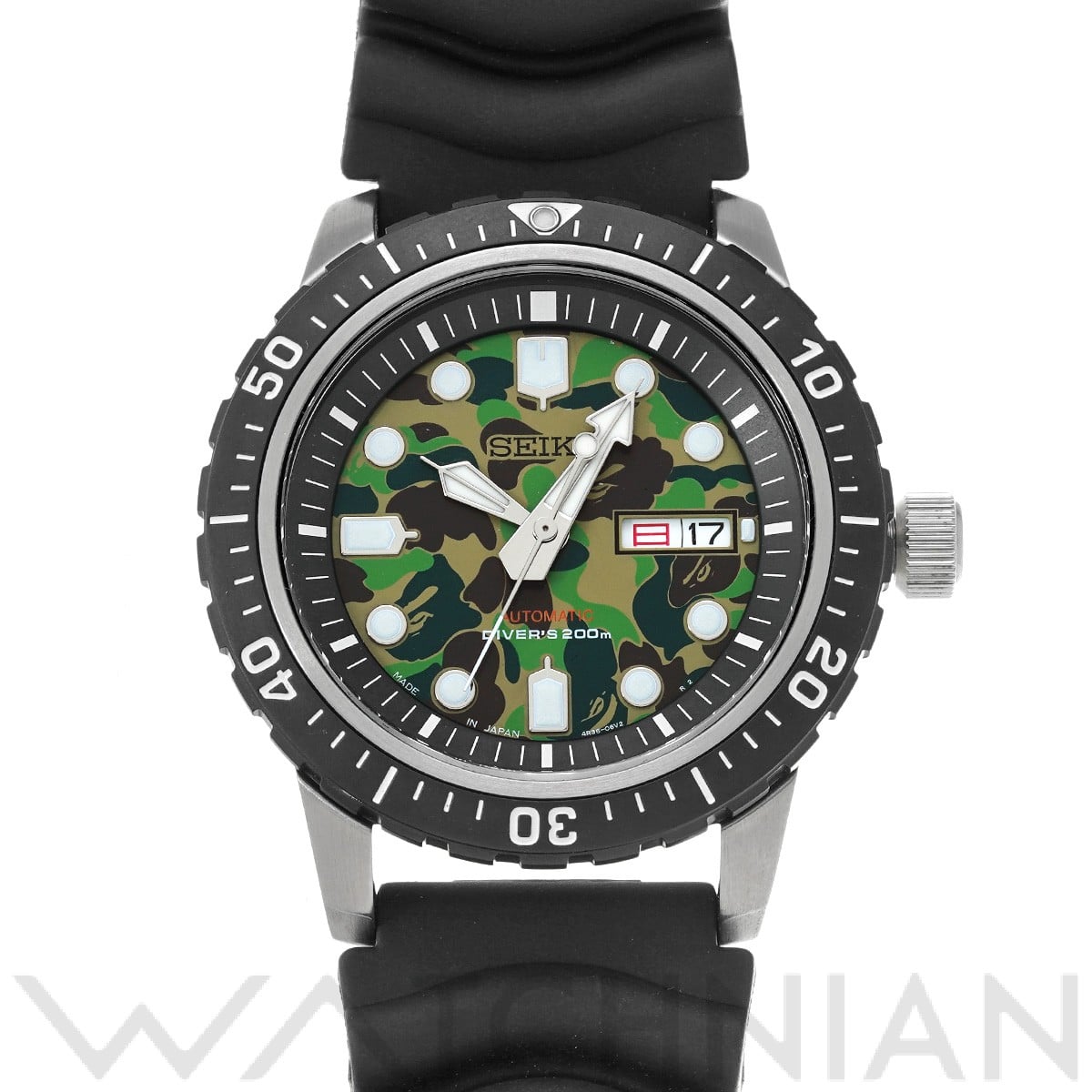 セイコー メカニカル ダイバーズ BAPE SZEL003 グリーンカモフラージュ メンズ 時計 【中古】【wristwatch】