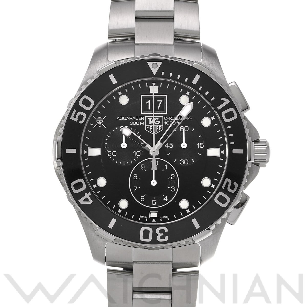タグ ホイヤー アクアレーサー クォーツ クロノグラフ ワンピース CAN1012.BA0821 ブラック メンズ 時計 【中古】【wristwatch】