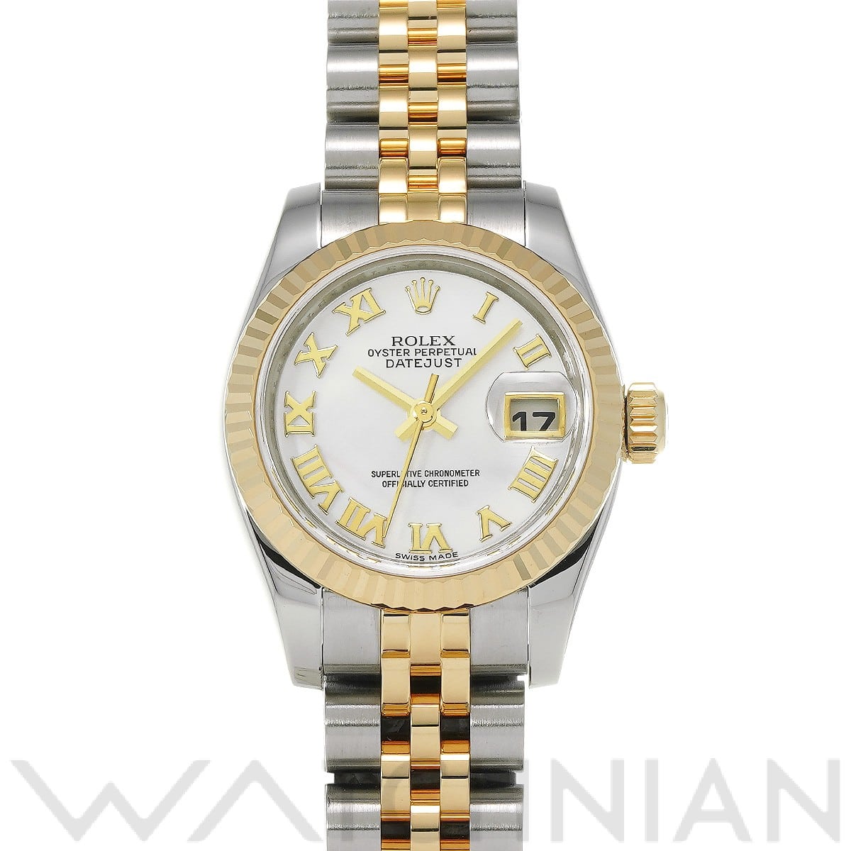 ロレックス デイトジャスト 179173NR ホワイトシェル レディース 時計 【中古】【wristwatch】