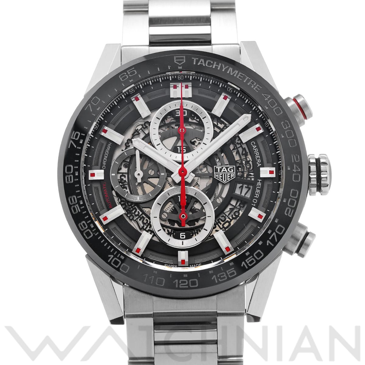 タグ ホイヤー カレラ キャリバーホイヤー01 クロノグラフ CAR201V.BA0714 ブラック メンズ 時計 【中古】【wristwatch】