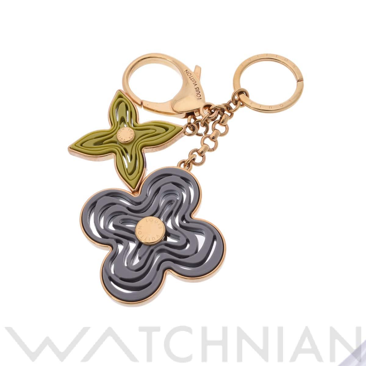 ルイ ヴィトン ポルトクレ ナイフ チャーム グレー/黄緑系 GP レディース 【中古】【other】