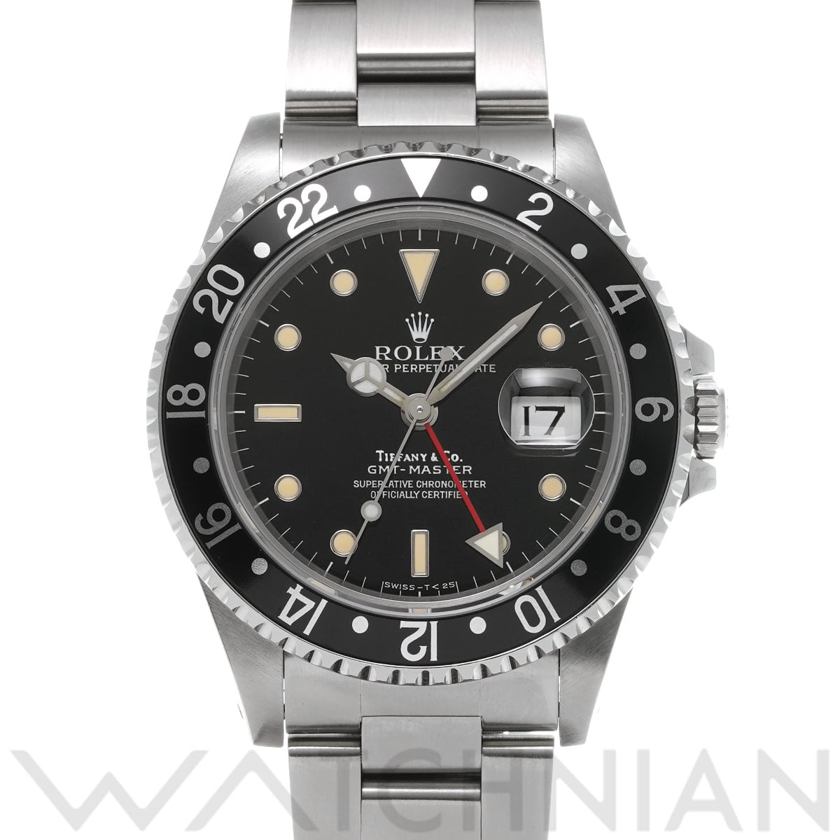 ロレックス GMTマスター ティファニーダブルネーム 16700 ブラック メンズ 時計 【中古】【wristwatch】