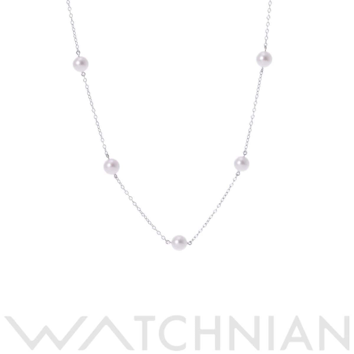ミキモト ステーションネックレス シルバー K18ホワイトゴールド WG レディース ジュエリー 【中古】【jewelry】