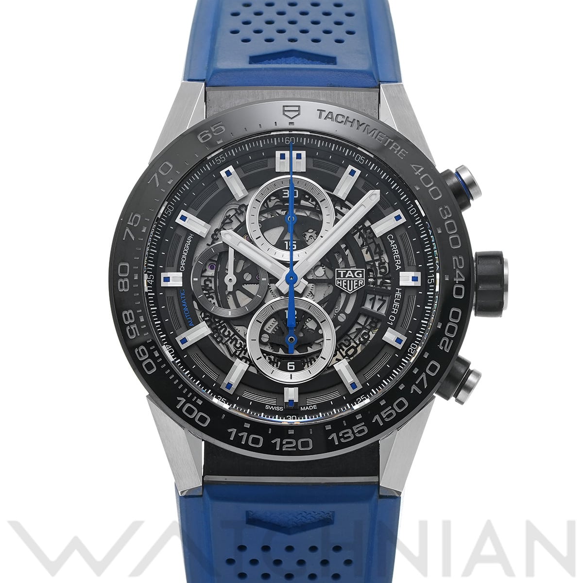 タグ ホイヤー カレラ キャリバーホイヤー01 クロノグラフ CAR2A1T.FT6052 ブラック メンズ 時計 【中古】【wristwatch】
