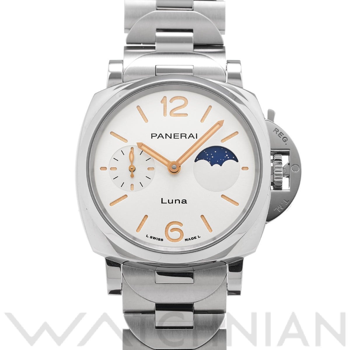 パネライ ルミノール ドゥエ ルナ PAM01301 ホワイト メンズ 時計 【中古】【wristwatch】