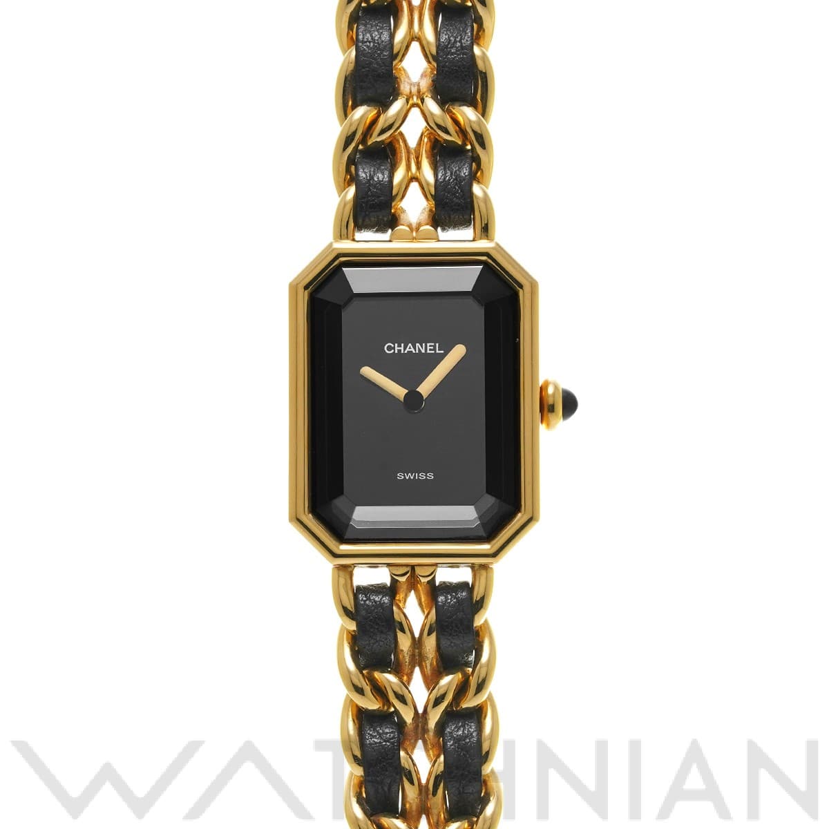 シャネル プルミエール L H0001 ブラック レディース 時計 【中古】【wristwatch】