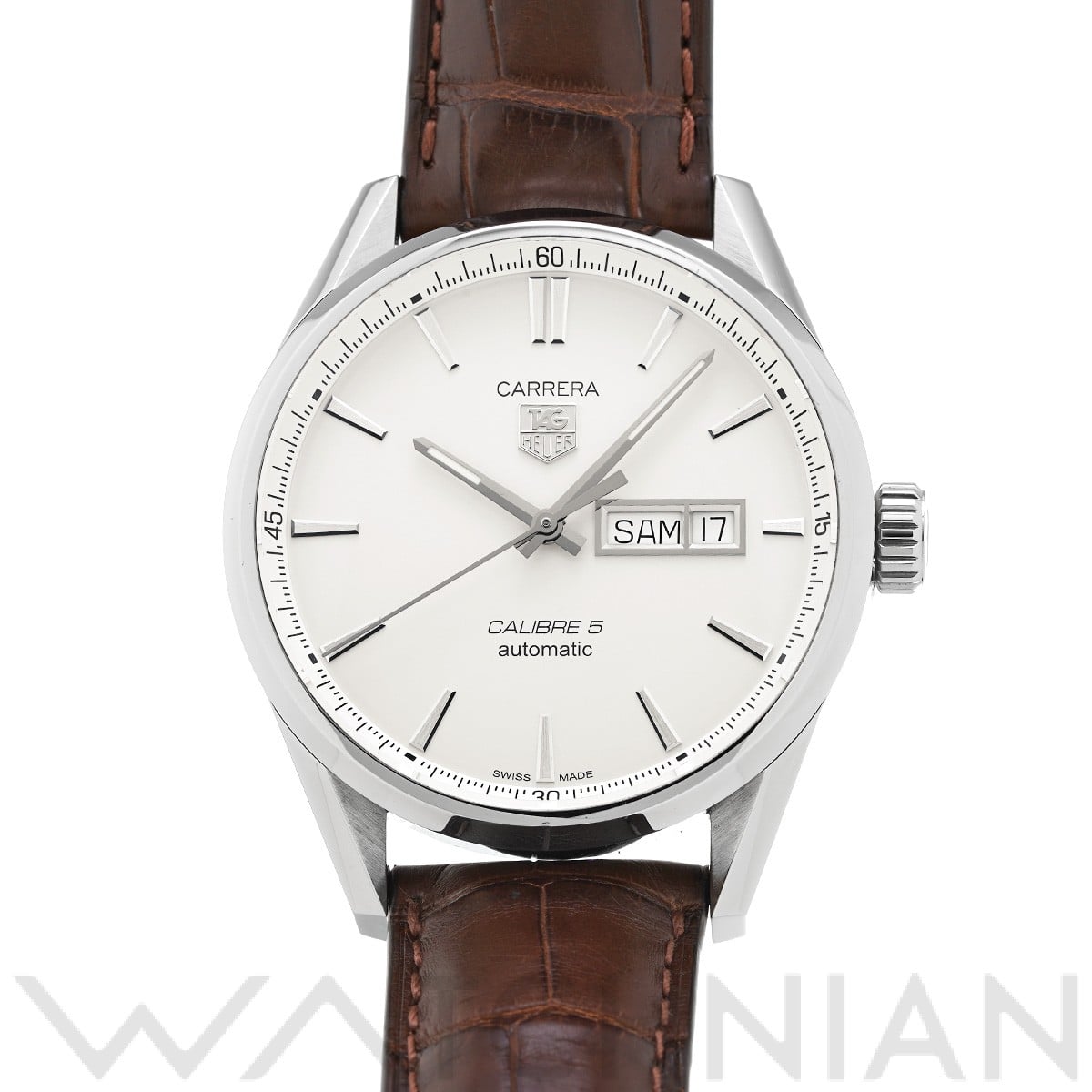 タグ ホイヤー カレラ キャリバー5 デイデイト WAR201B.FC6291 シルバー メンズ 時計 【中古】【wristwatch】