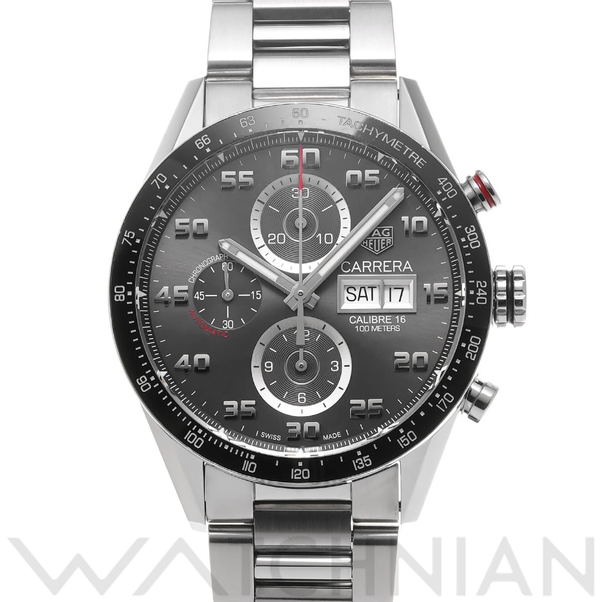 タグ ホイヤー カレラ キャリバー16 クロノグラフ デイデイト CV2A1U.BA0738 グレー メンズ 時計 【中古】【wristwatch】