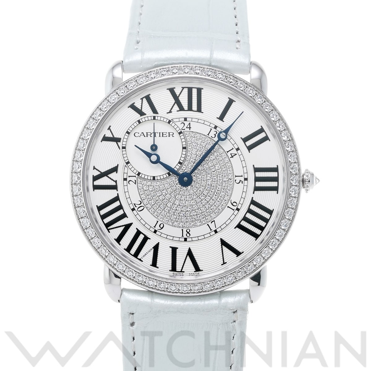 カルティエ ロンド ルイ カルティエ XL WR007004 シルバー/ダイヤモンド ユニセックス 時計 【中古】【wristwatch】