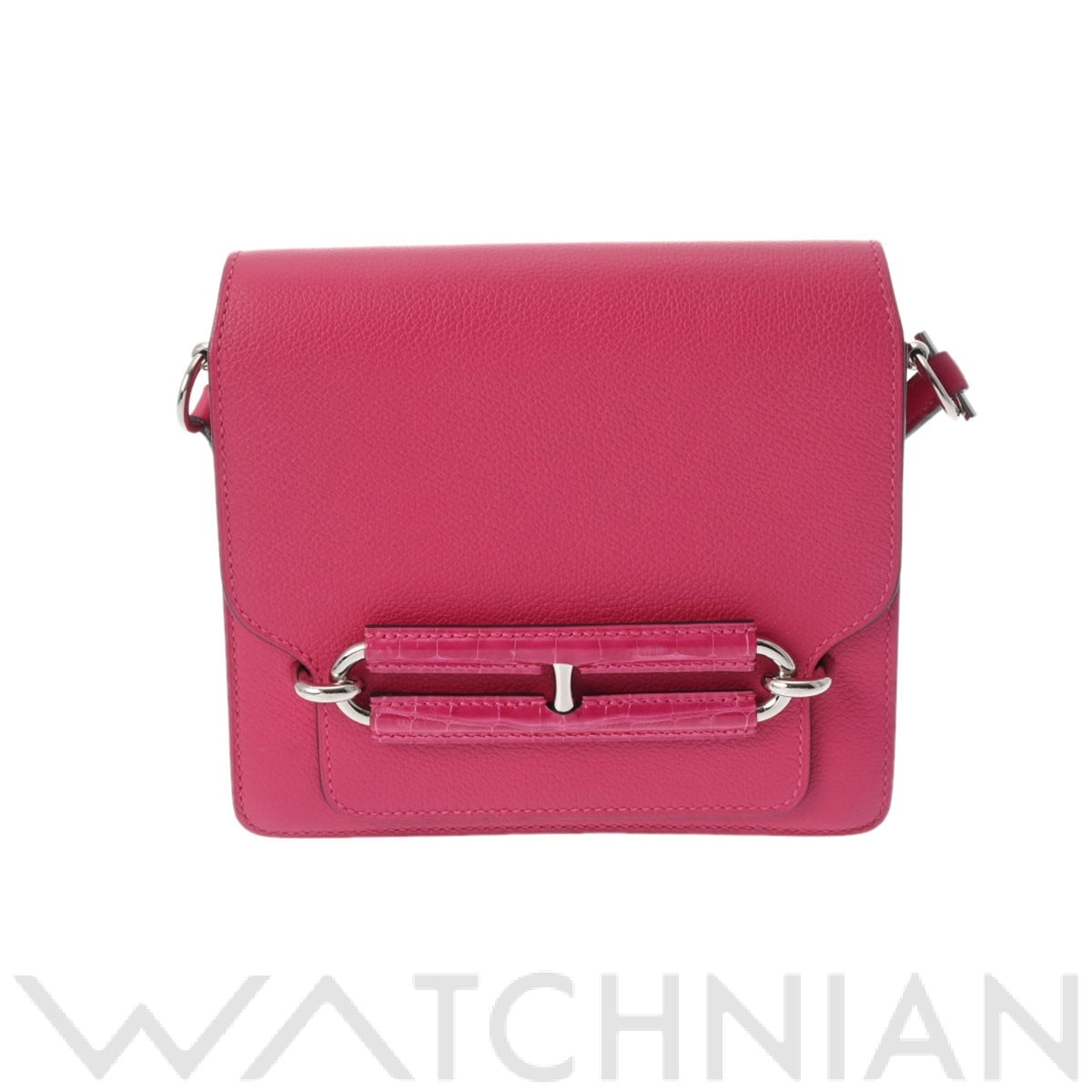 エルメス ロウリス ミニ タッチ ローズメキシコ エバーカラー/アリゲーターリセ レディース バッグ 【中古】【bag】