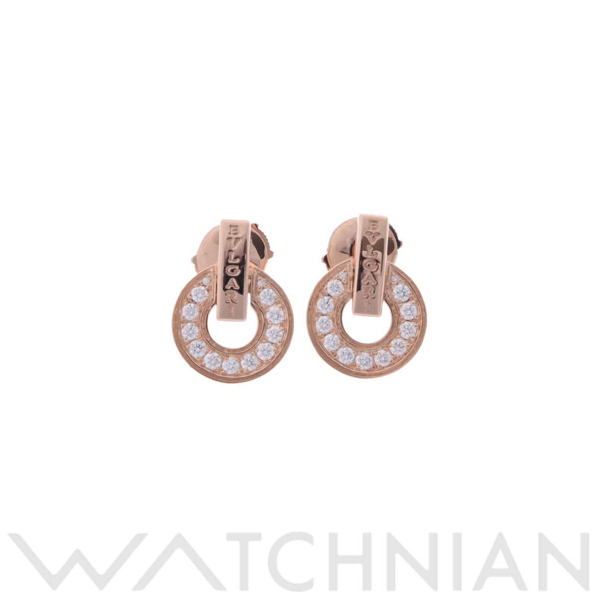 ブルガリ ブルガリブルガリ ピアス パヴェ ゴールド K18ピンクゴールド PG レディース ジュエリー 【中古】【jewelry】