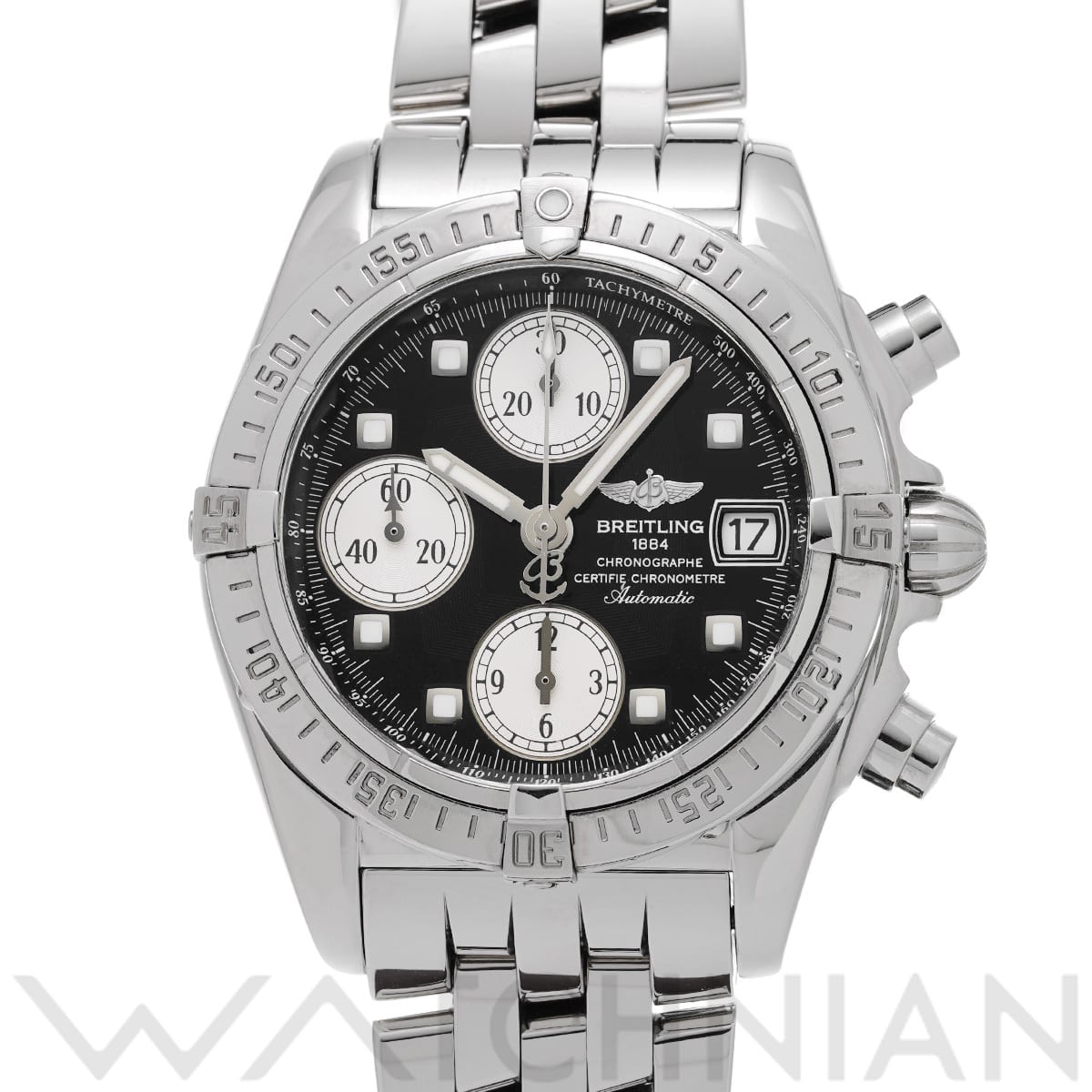 ブライトリング クロノ コックピット A13357 ブラック/シルバー メンズ 時計 【中古】【wristwatch】